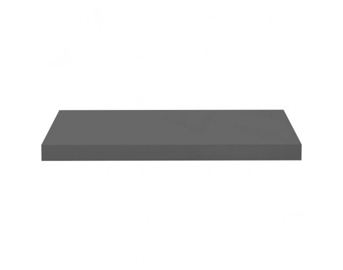 Sonata Окачен стенен рафт, сив гланц, 60x23,5x3,8 см, МДФ