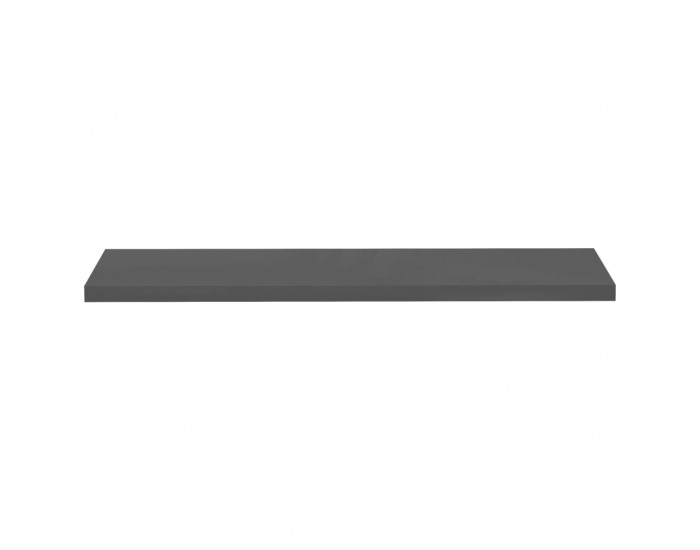 Sonata Окачен стенен рафт, сив гланц, 120x23,5x3,8 см, МДФ