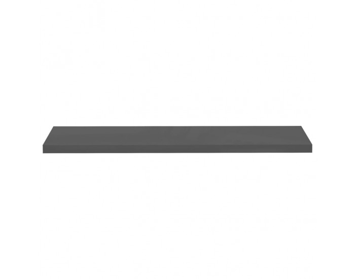 Sonata Окачен стенен рафт, сив гланц, 120x23,5x3,8 см, МДФ