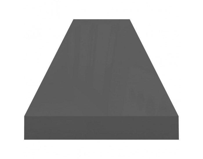 Sonata Окачен стенен рафт, сив гланц, 120x23,5x3,8 см, МДФ