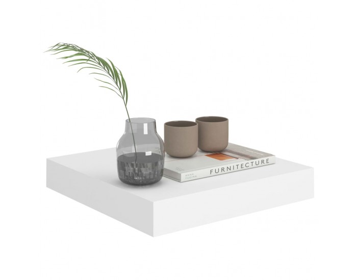 Sonata Окачен стенен рафт, бял, 23x23,5x3,8 см, МДФ