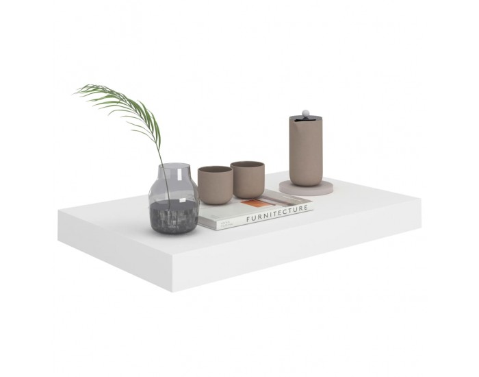 Sonata Окачен стенен рафт, бял, 40x23x3,8 см, МДФ