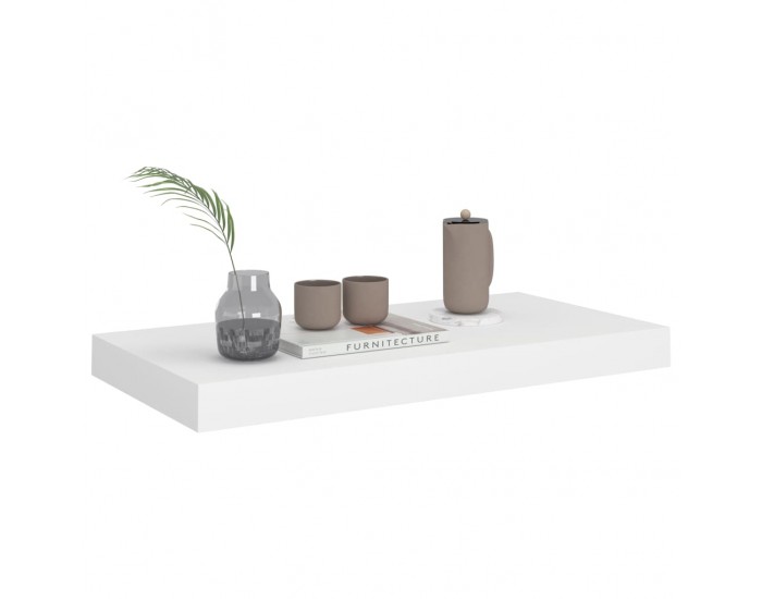 Sonata Окачен стенен рафт, бял, 50x23x3,8 см, МДФ