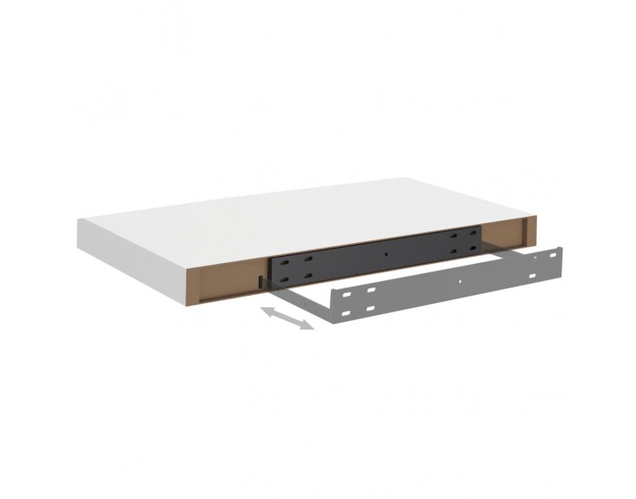 Sonata Окачен стенен рафт, бял, 50x23x3,8 см, МДФ