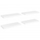 Sonata Окачени стенни рафтове, 4 бр, бели, 60x23,5x3,8 см, МДФ