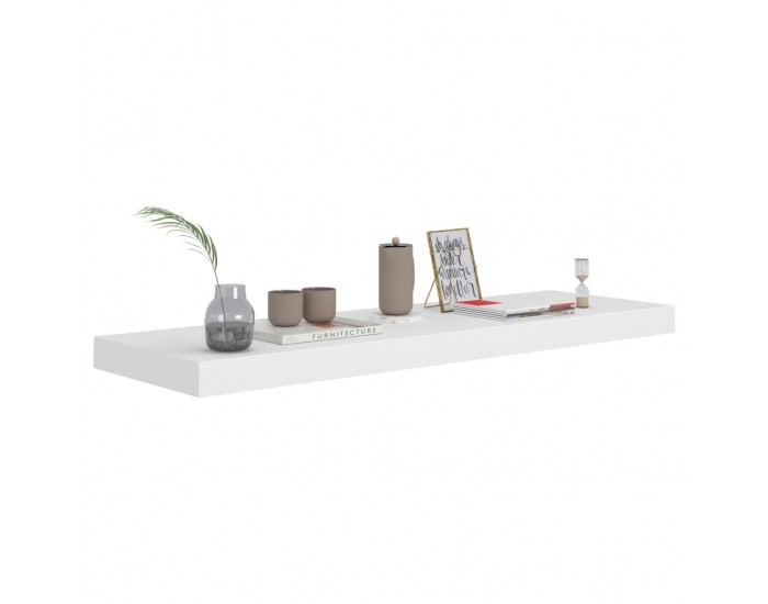 Sonata Окачени стенни рафтове, 2 бр, бели, 80x23,5x3,8 см, МДФ