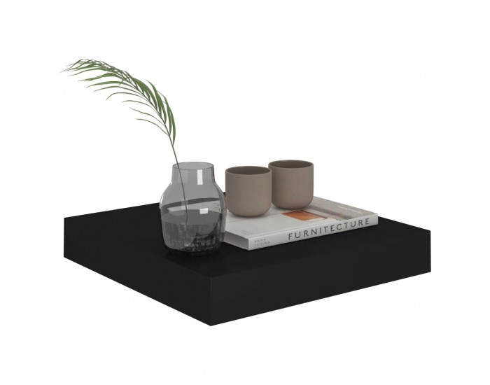 Sonata Окачени стенни рафтове, 4 бр, черни, 23x23,5x3,8 см, МДФ