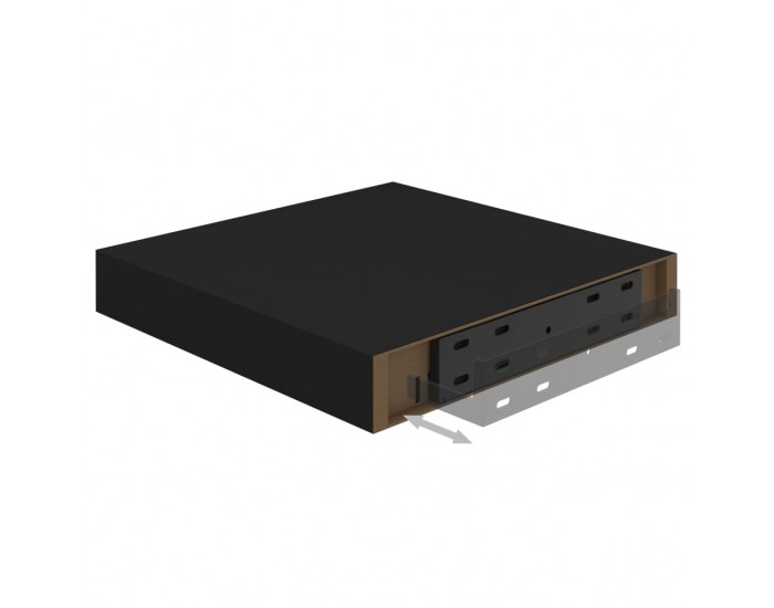 Sonata Окачени стенни рафтове, 4 бр, черни, 23x23,5x3,8 см, МДФ