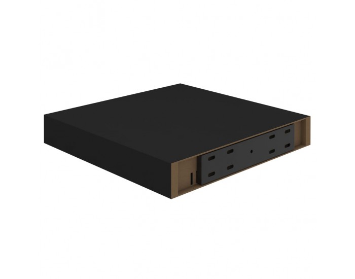 Sonata Окачени стенни рафтове, 4 бр, черни, 23x23,5x3,8 см, МДФ