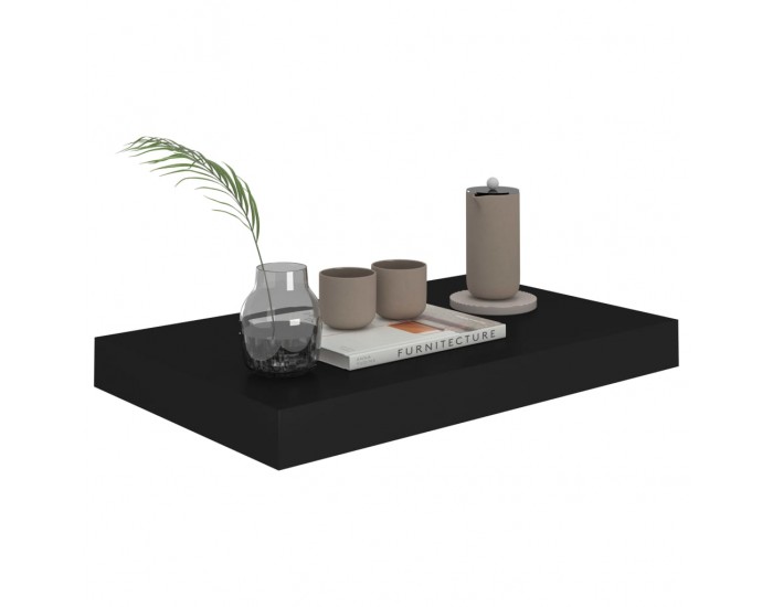 Sonata Окачен стенен рафт, черен, 40x23x3,8 см, МДФ