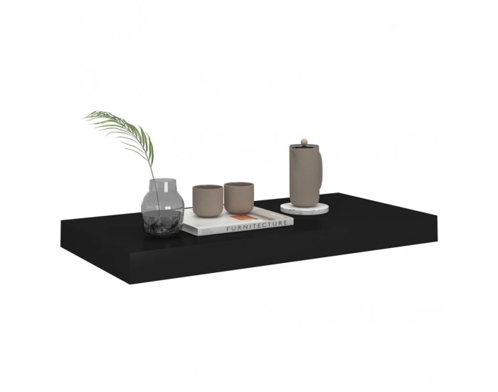 Sonata Окачен стенен рафт, черен, 50x23x3,8 см, МДФ