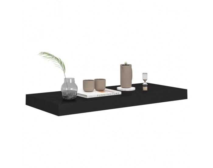 Sonata Окачен стенен рафт, черен, 60x23,5x3,8 см, МДФ
