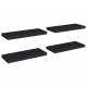 Sonata Окачени стенни рафтове, 4 бр, черни, 60x23,5x3,8 см, МДФ