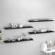 Sonata Окачени стенни рафтове, 4 бр, черни, 120x23,5x3,8 см, МДФ