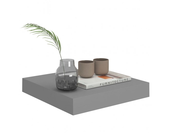 Sonata Окачен стенен рафт, сив, 23x23,5x3,8 см, МДФ