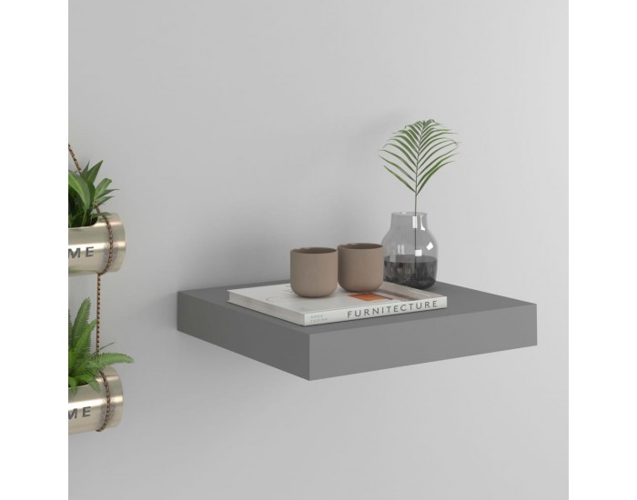 Sonata Окачен стенен рафт, сив, 23x23,5x3,8 см, МДФ