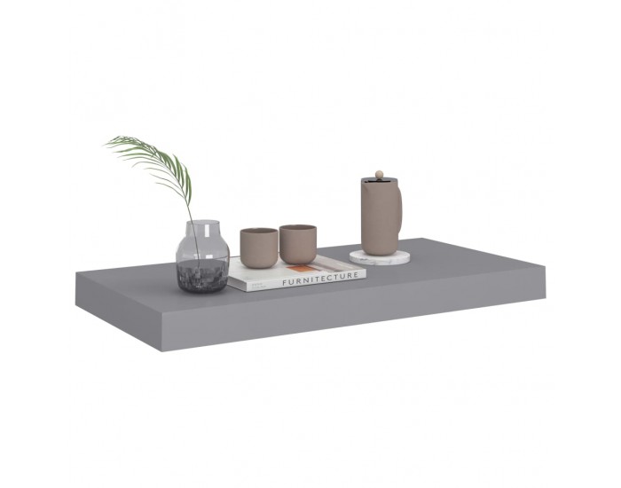 Sonata Окачен стенен рафт, сив, 50x23x3,8 см, МДФ