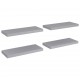Sonata Окачени стенни рафтове, 4 бр, сиви, 60x23,5x3,8 см, МДФ