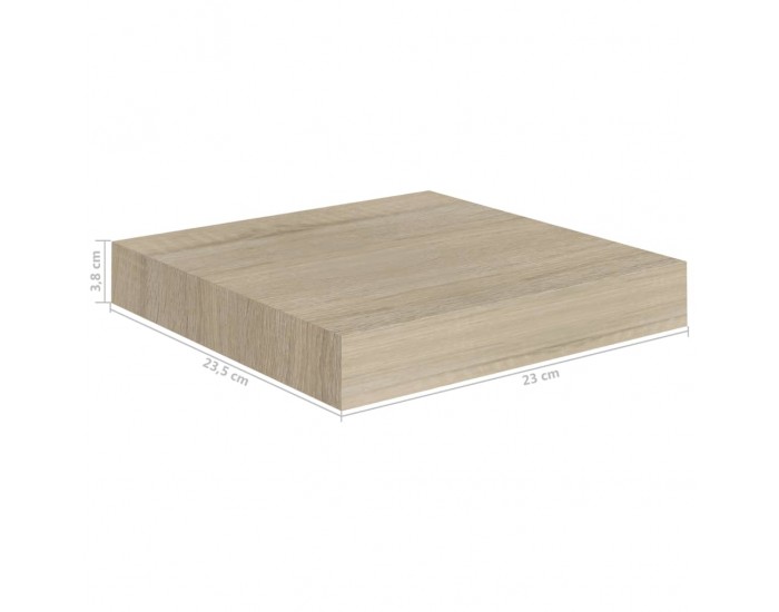 Sonata Окачен стенен рафт, дъб, 23x23,5x3,8 см, МДФ