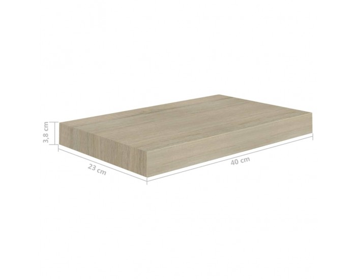 Sonata Окачен стенен рафт, дъб, 40x23x3,8 см, МДФ