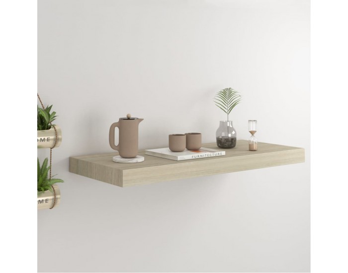 Sonata Окачен стенен рафт, дъб, 60x23,5x3,8 см, МДФ