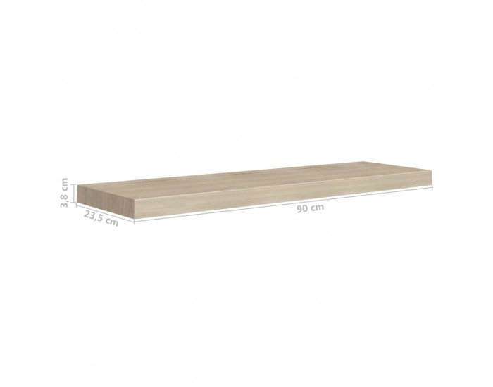 Sonata Окачени стенни рафтове, 4 бр, дъб, 90x23,5x3,8 см, МДФ