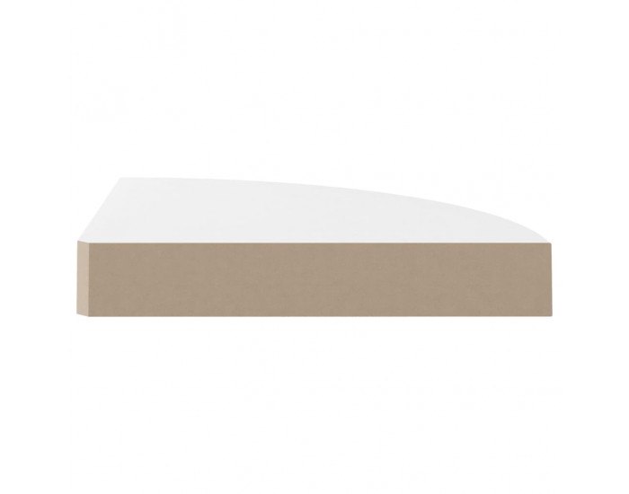 Sonata Окачен ъглов рафт, бял гланц, 25x25x3,8 см, МДФ