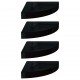 Sonata Окачени ъглови рафтове, 4 бр, черен гланц, 25x25x3,8 см, МДФ