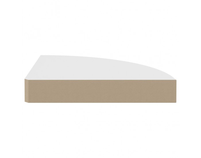 Sonata Окачен ъглов рафт, бял, 25x25x3,8 см, МДФ