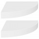 Sonata Окачени ъглови рафтове, 2 бр, бели, 25x25x3,8 см, МДФ