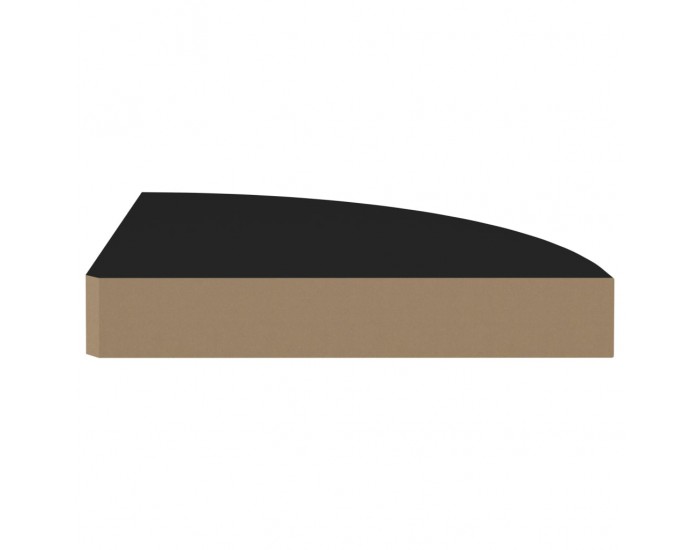 Sonata Окачен ъглов рафт, черен, 25x25x3,8 см, МДФ