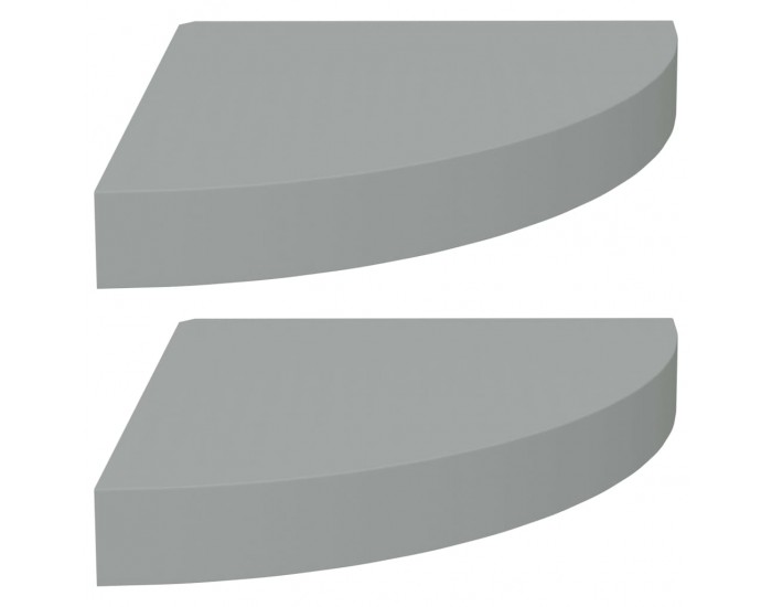 Sonata Окачени ъглови рафтове, 2 бр, сиви, 25x25x3,8 см, МДФ