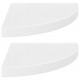 Sonata Окачени ъглови рафтове, 2 бр, бял гланц, 35x35x3,8 см, МДФ