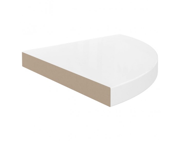 Sonata Окачени ъглови рафтове, 2 бр, бял гланц, 35x35x3,8 см, МДФ