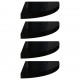 Sonata Окачени ъглови рафтове, 4 бр, черен гланц, 35x35x3,8 см, МДФ