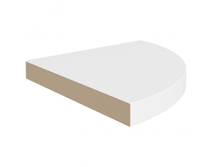 Sonata Окачен ъглов рафт, бял, 35x35x3,8 см, МДФ