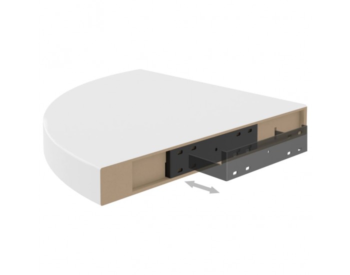 Sonata Окачен ъглов рафт, бял, 35x35x3,8 см, МДФ