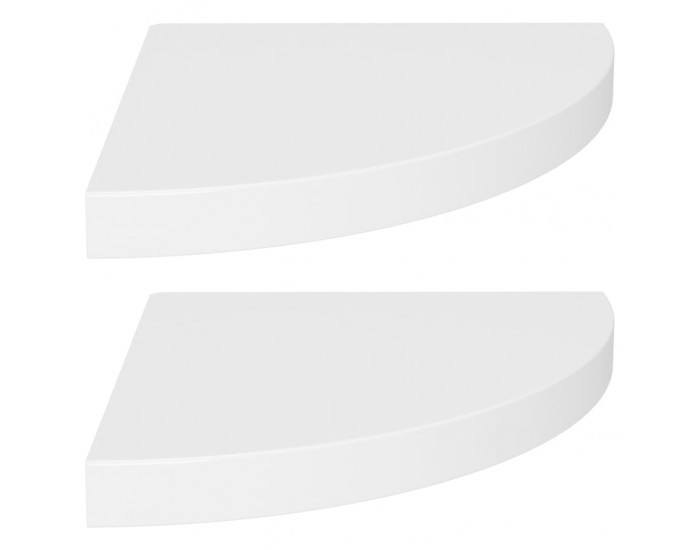 Sonata Окачени ъглови рафтове, 2 бр, бели, 35x35x3,8 см, МДФ