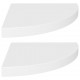 Sonata Окачени ъглови рафтове, 2 бр, бели, 35x35x3,8 см, МДФ