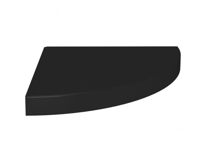 Sonata Окачени ъглови рафтове, 4 бр, черни, 35x35x3,8 см, МДФ