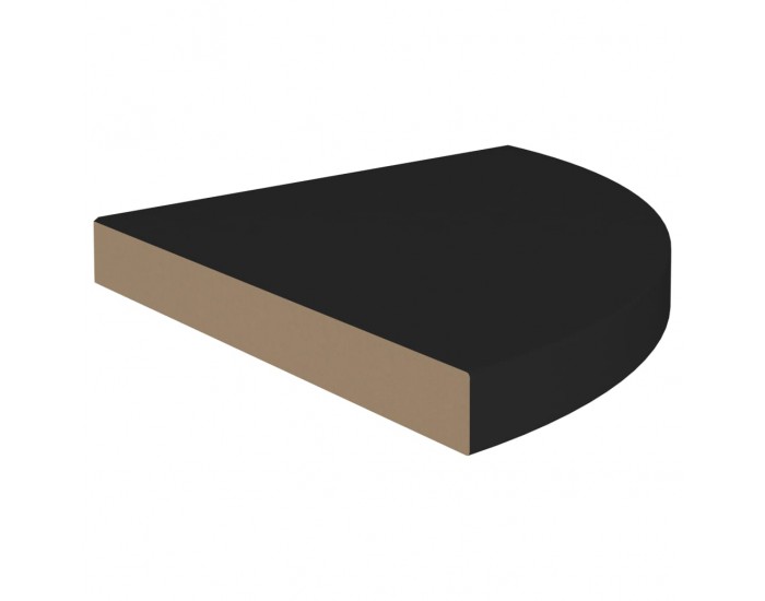 Sonata Окачени ъглови рафтове, 4 бр, черни, 35x35x3,8 см, МДФ