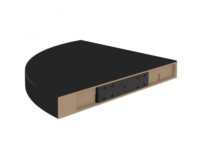 Sonata Окачени ъглови рафтове, 4 бр, черни, 35x35x3,8 см, МДФ