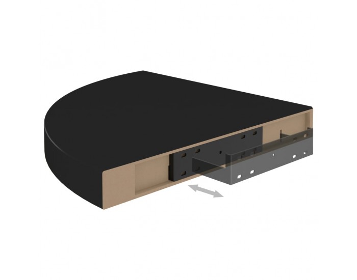 Sonata Окачени ъглови рафтове, 4 бр, черни, 35x35x3,8 см, МДФ