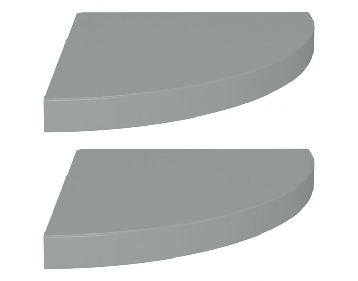 Sonata Окачени ъглови рафтове, 2 бр, сиви, 35x35x3,8 см, МДФ
