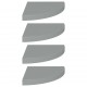 Sonata Окачени ъглови рафтове, 4 бр, сиви, 35x35x3,8 см, МДФ
