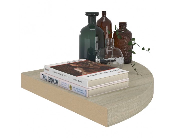 Sonata Окачен ъглов рафт, дъб, 35x35x3,8 см, МДФ