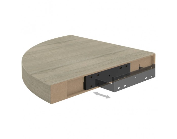 Sonata Окачен ъглов рафт, дъб, 35x35x3,8 см, МДФ