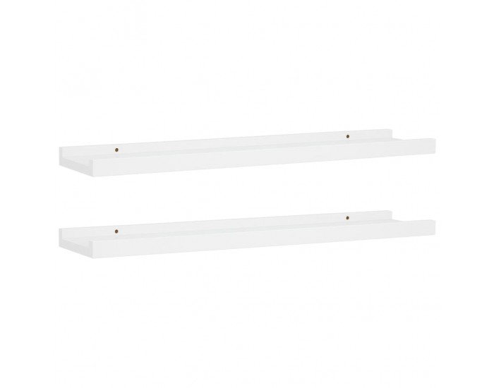 Sonata Рафтове за фоторамки, 2 бр, бели, 60x9x3 см, МДФ