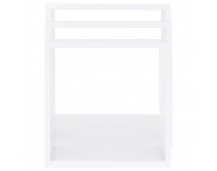 Sonata Кубични стенни полици, 3 бр, бели, МДФ