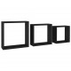 Sonata Кубични стенни полици, 3 бр, черни, МДФ